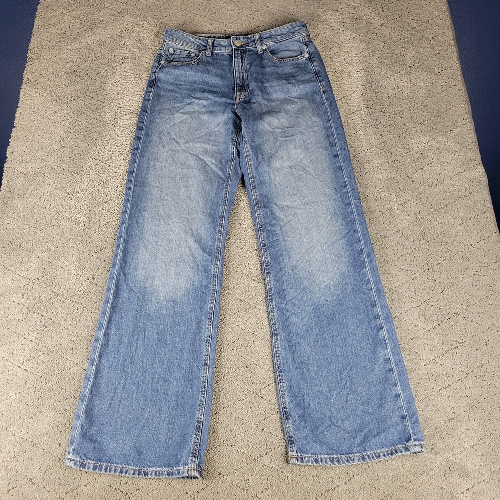 Aeropostale Jeans Womens 8 Blue High Rise Wide Leg Faded Baggy Skater Denim